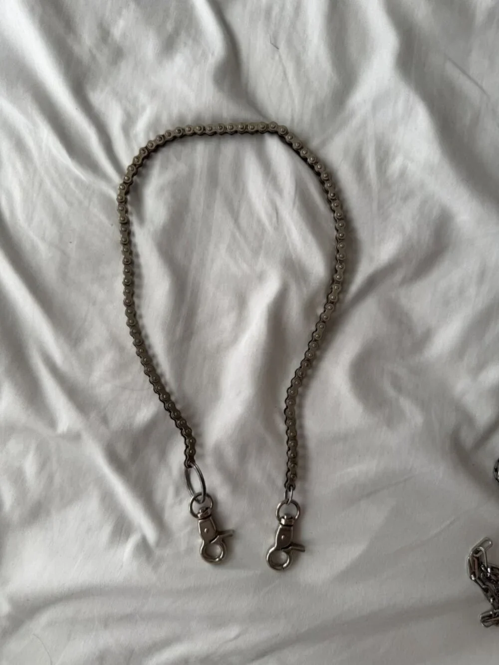 Silver Bike Chain Necklace Wallet Chain
